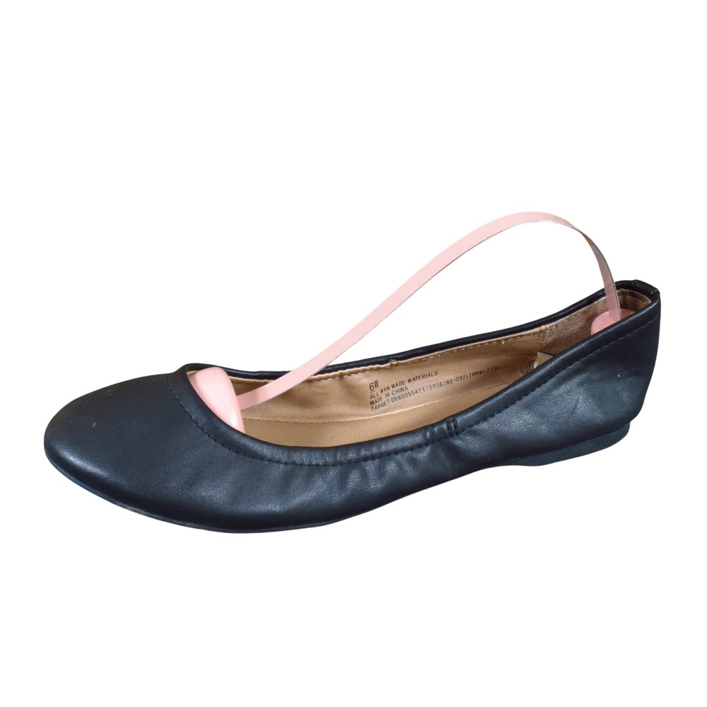 Mossimo Supply Co. Women Ballet Flat Size 6 Wide Professional Work Black Shoe